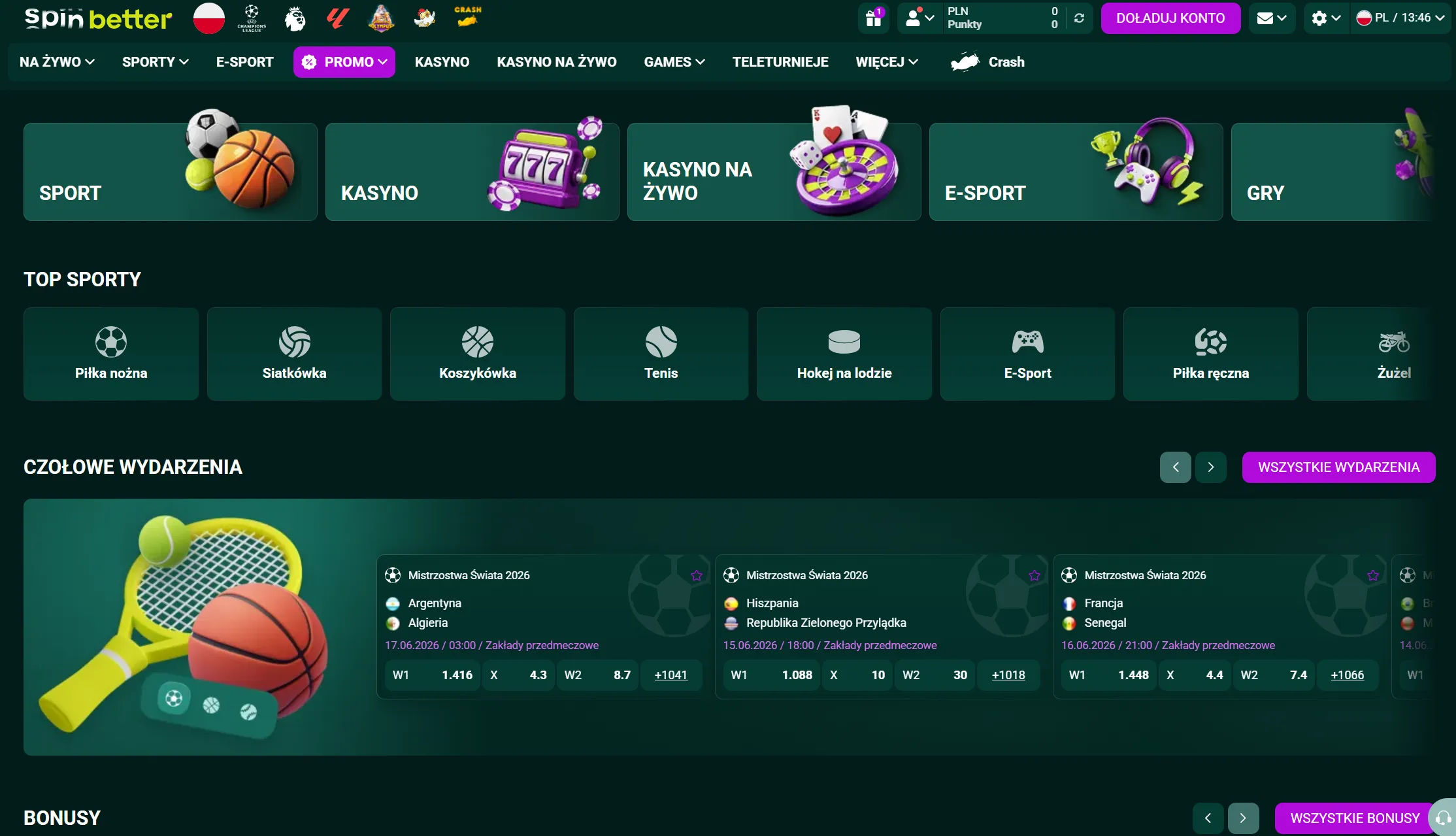 SpinBetter bonus bez depozytu – free spiny i kody bonusowe