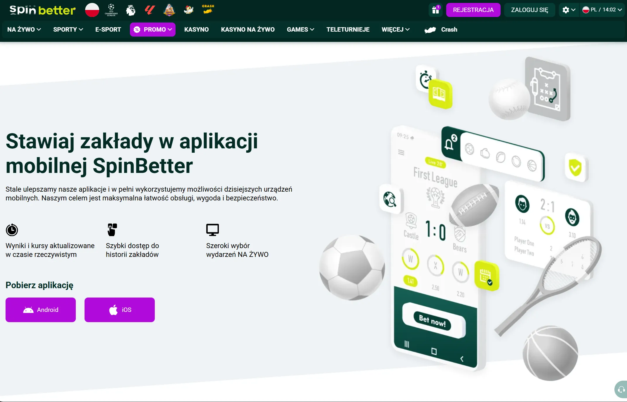 Aplikacja mobilna i bonusy SpinBetter bonus bez depozytu
